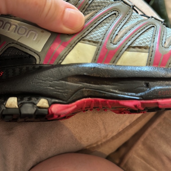 Salomon XA Pro 3D Trail Running Green Pink Shoes Size 6.5 - Picture 5 of 6